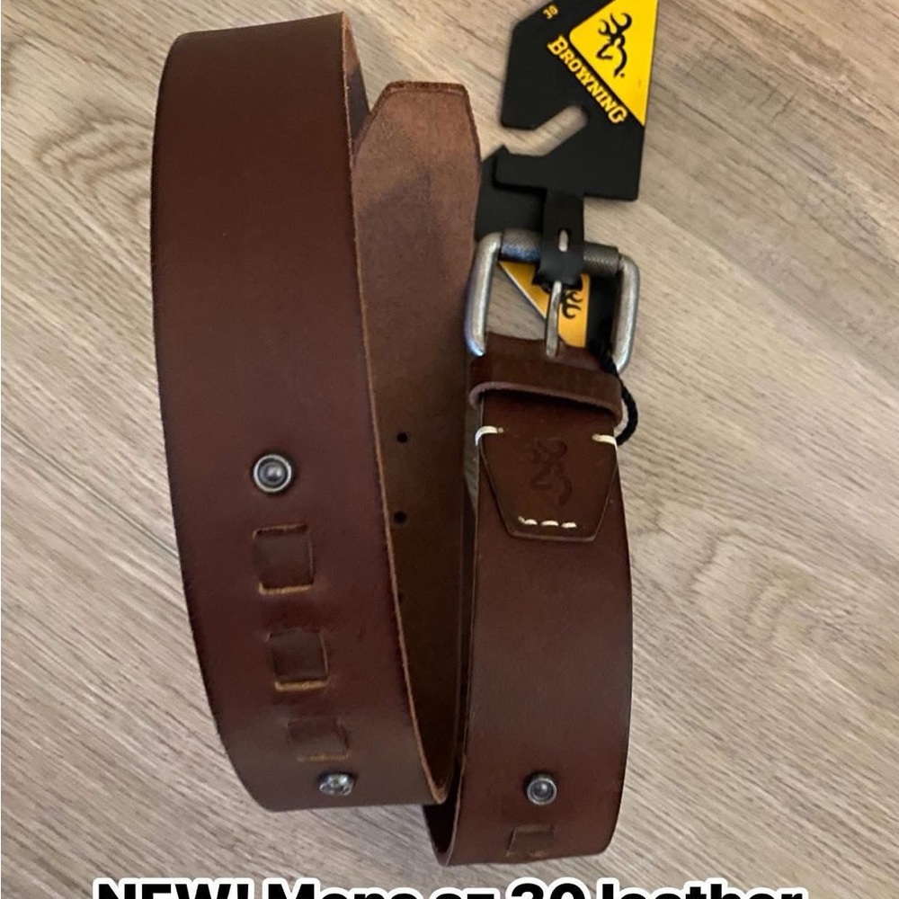 Browning Brown Leather Belt sz 30